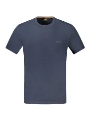 "Boss T-Shirts im Sale | HUGO BOSS Herren Kurzarm T-Shirt Blau - Rundhalsausschnitt mit Logo-Print online kaufen"|Planet-Deluxe