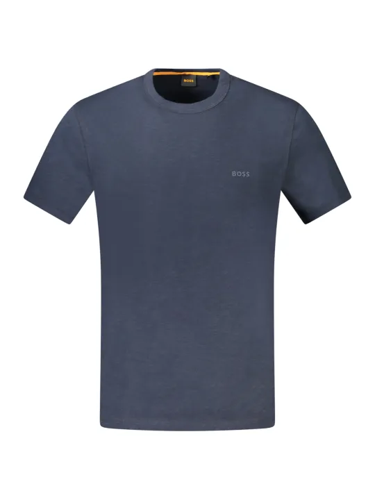"Boss T-Shirts im Sale | HUGO BOSS Herren Kurzarm T-Shirt Blau - Rundhalsausschnitt mit Logo-Print online kaufen"|Planet-Deluxe