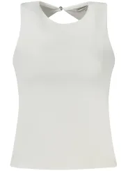"GUESS JEANS Hemden im Sale | GUESS JEANS Damen Top in Weiß mit Knopf am Hals und Logo-Design online kaufen"|Planet-Deluxe