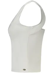 "GUESS JEANS Hemden im Sale | GUESS JEANS Damen Top in Weiß mit Knopf am Hals und Logo-Design online kaufen"|Planet-Deluxe