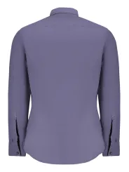 "Boss Hemden im Sale | BOSS Herren Langarmhemd Blau – Normale Passform, Italienischer Kragen, 1-Knopf-Manschetten, Logo-Stickerei online kaufen"|Planet-Deluxe