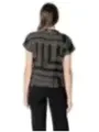 Schwarze Bluse mit weißem Muster