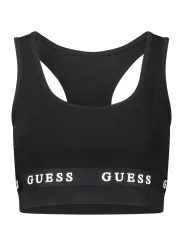 "GUESS JEANS Hemden im Sale | GUESS JEANS Damen Schwarz Top - Sportliches Neckholder-Design mit Logo-Print online kaufen"|Planet-Deluxe