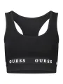 "GUESS JEANS Hemden im Sale | GUESS JEANS Damen Schwarz Top - Sportliches Neckholder-Design mit Logo-Print online kaufen"|Planet-Deluxe