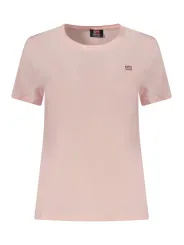 "NORWAY 1963 T-Shirts im Sale | NORWAY 1963 Damen Kurzarm T-Shirt Rosa mit Rundhalsausschnitt und Logo-Stickerei online kaufen"|Planet-Deluxe