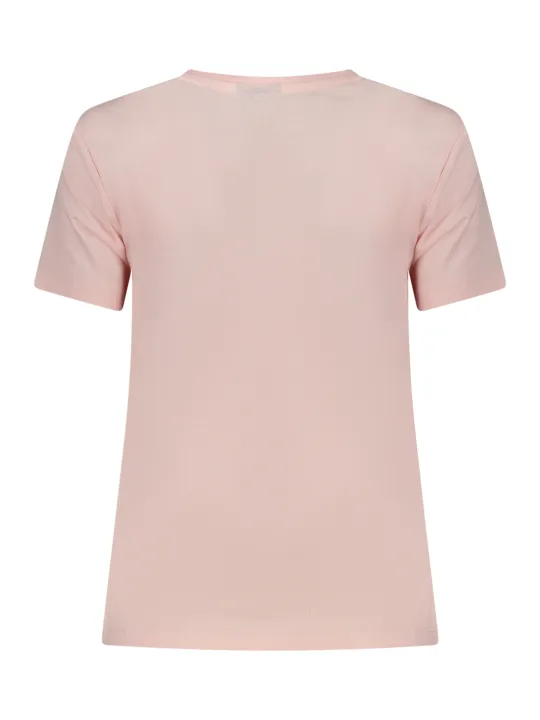 "NORWAY 1963 T-Shirts im Sale | NORWAY 1963 Damen Kurzarm T-Shirt Rosa mit Rundhalsausschnitt und Logo-Stickerei online kaufen"|Planet-Deluxe