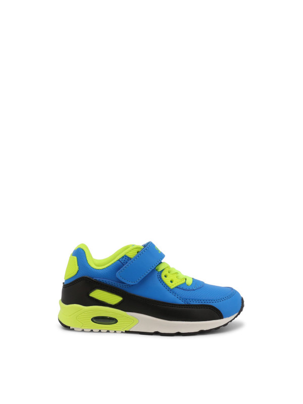 Blauer Sneaker mit gelben Akzenten Blauer Sneaker mit gelben Akzenten