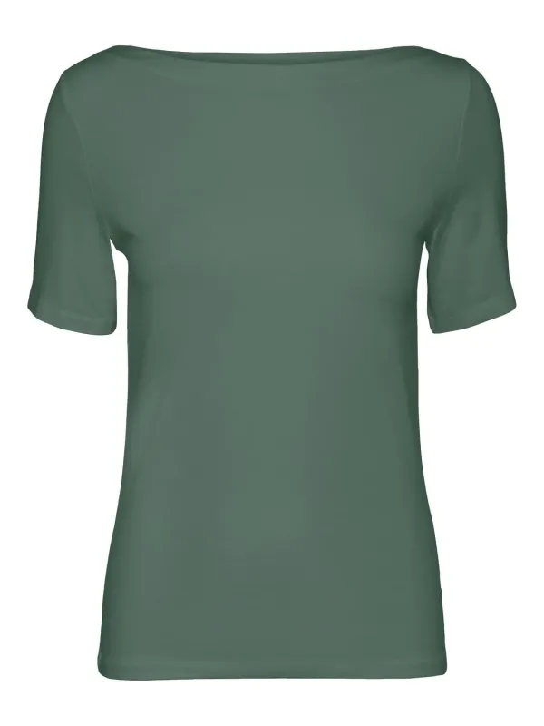 Vero Moda Baumwolle Bootneck T-Shirt Vero Moda Baumwolle Bootneck T-Shirt
