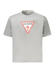 "GUESS JEANS T-Shirts im Sale | GUESS JEANS Damen Kurzarm T-Shirt Grau - Oversize Passform, Rundhalsausschnitt, Logo-Druck, Bio-Baumwolle online kaufen"|Planet-Deluxe