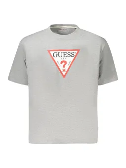 GUESS JEANS Damen Oversize T-Shirt Grau aus Bio-Baumwolle