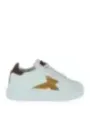 Weiße Sneaker mit Goldakzenten