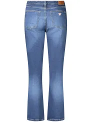 "GUESS JEANS Jeans im Sale | GUESS JEANS Damen Straight Fit Jeans Blau - Mittlere Leibhöhe, 5-Pocket-Design, Knopf- und Reißverschluss, Logo-Detail online kaufen"|Planet-Deluxe