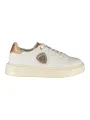 "Blauer Sneakers im Sale | Blauer Damen Sportschuhe Weiß - Sneaker mit Schnürsenkel, Kontrastierenden Bronze-Details, Herausnehmbarem Fußbett und Logo-A online kaufen"|Planet-Deluxe