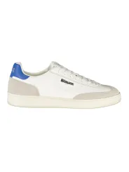 "Blauer Sneakers im Sale | Blauer Herren Sportschuhe Weiß - Schnürschuhe mit Kontrastdetails in Königsblau, Herausnehmbarer Einlegesohle & Logo-Print online kaufen"|Planet-Deluxe