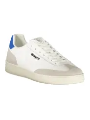 "Blauer Sneakers im Sale | Blauer Herren Sportschuhe Weiß - Schnürschuhe mit Kontrastdetails in Königsblau, Herausnehmbarer Einlegesohle & Logo-Print online kaufen"|Planet-Deluxe