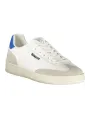 "Blauer Sneakers im Sale | Blauer Herren Sportschuhe Weiß - Schnürschuhe mit Kontrastdetails in Königsblau, Herausnehmbarer Einlegesohle & Logo-Print online kaufen"|Planet-Deluxe