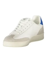 "Blauer Sneakers im Sale | Blauer Herren Sportschuhe Weiß - Schnürschuhe mit Kontrastdetails in Königsblau, Herausnehmbarer Einlegesohle & Logo-Print online kaufen"|Planet-Deluxe