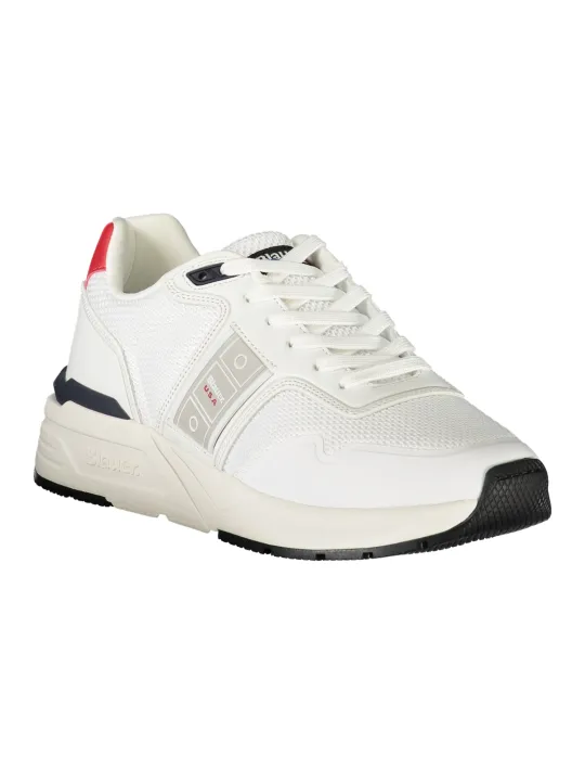 "Blauer Sneakers im Sale | Blauer Herren Sportschuhe Weiß - Schnürschuhe mit Kontrastdetails, Applikationen und Logo online kaufen"|Planet-Deluxe
