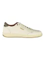 "Blauer Sneakers im Sale | Blauer Herren Sportschuhe Weiß - Schnürschuhe mit Kontrastdetails in Grün, Herausnehmbare Einlegesohle, Print & Logo online kaufen"|Planet-Deluxe
