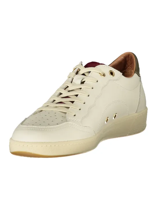 "Blauer Sneakers im Sale | Blauer Herren Sportschuhe Weiß - Schnürschuhe mit Kontrastdetails in Grün, Herausnehmbare Einlegesohle, Print & Logo online kaufen"|Planet-Deluxe