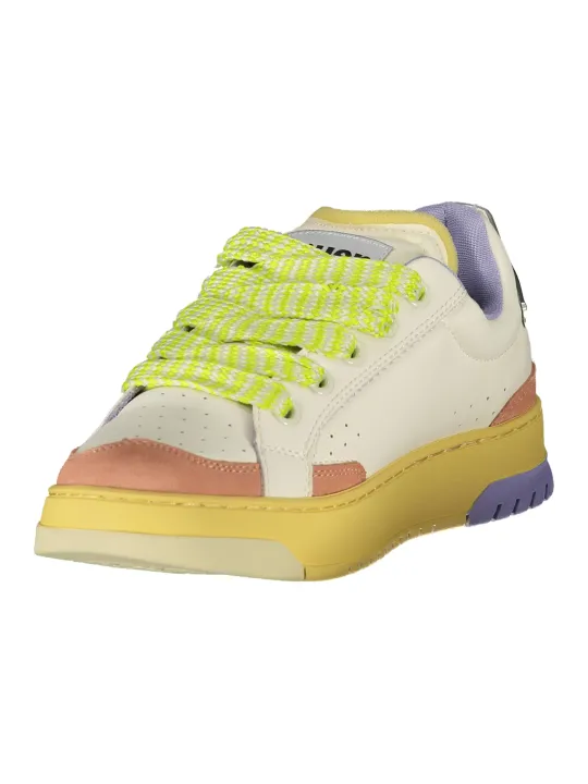 "Blauer Sneakers im Sale | Kontrast-Sneaker Creme/Rosa/Glyzinien mit Wechselfußbett online kaufen"|Planet-Deluxe