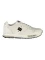 "Blauer Sneakers im Sale | Blauer Herren Sportschuhe Weiß - Schnürsneaker mit Kontrastreichen Details, Herausnehmbarer Einlegesohle und Logo-Print online kaufen"|Planet-Deluxe