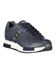 "Blauer Sneakers im Sale | Blauer Herren Sportschuhe Blau - Sportlicher Sneaker mit Schnürsenkeln, Kontrastdetails und Herausnehmbarer Einlegesohle, Print online kaufen"|Planet-Deluxe