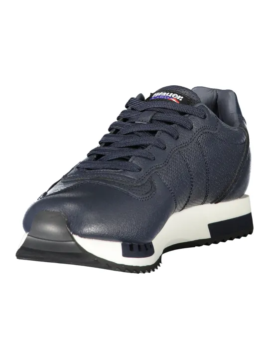 "Blauer Sneakers im Sale | Blauer Herren Sportschuhe Blau - Sportlicher Sneaker mit Schnürsenkeln, Kontrastdetails und Herausnehmbarer Einlegesohle, Print online kaufen"|Planet-Deluxe