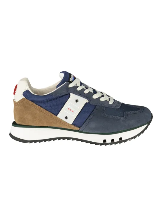 "Blauer Sneakers im Sale | Blauer Herren Sportschuhe Blau - Sportlicher Sneaker mit Kontrastdetails und Logo-Applikation online kaufen"|Planet-Deluxe