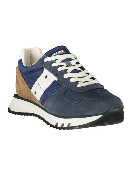 "Blauer Sneakers im Sale | Blauer Herren Sportschuhe Blau - Sportlicher Sneaker mit Kontrastdetails und Logo-Applikation online kaufen"|Planet-Deluxe