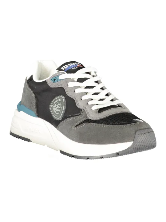 "Blauer Sneakers im Sale | Kontrast-Sneaker Blauer mit Logo und Schnürsenkel online kaufen"|Planet-Deluxe