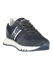 "Blauer Sneakers im Sale | Blauer Kontrast-Sneaker mit Print und Logo online kaufen"|Planet-Deluxe