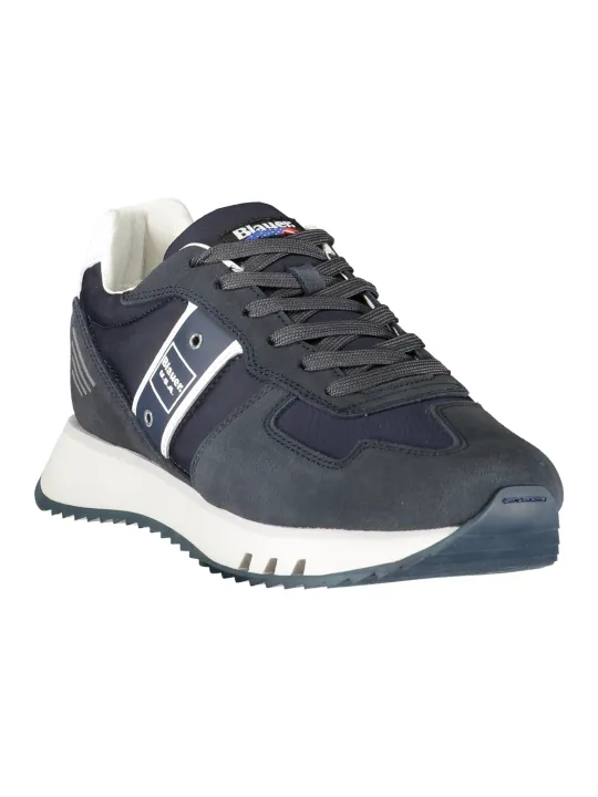 "Blauer Sneakers im Sale | Blauer Kontrast-Sneaker mit Print und Logo online kaufen"|Planet-Deluxe