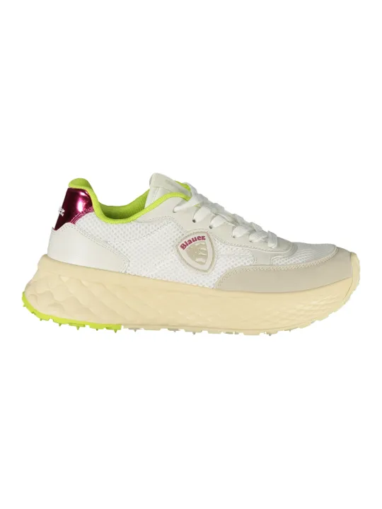 "Blauer Sneakers im Sale | Kontrast-Sneaker mit Schnürsenkel und herausnehmbarem Fußbett online kaufen"|Planet-Deluxe