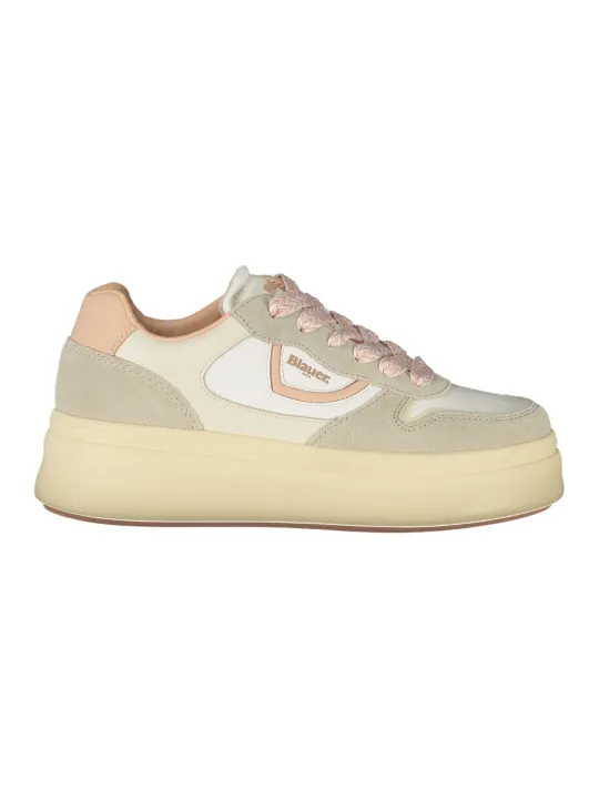 "Blauer Sneakers im Sale | Kontrast-Sneaker CremePink mit Herausnehmbarem Fußbett online kaufen"|Planet-Deluxe