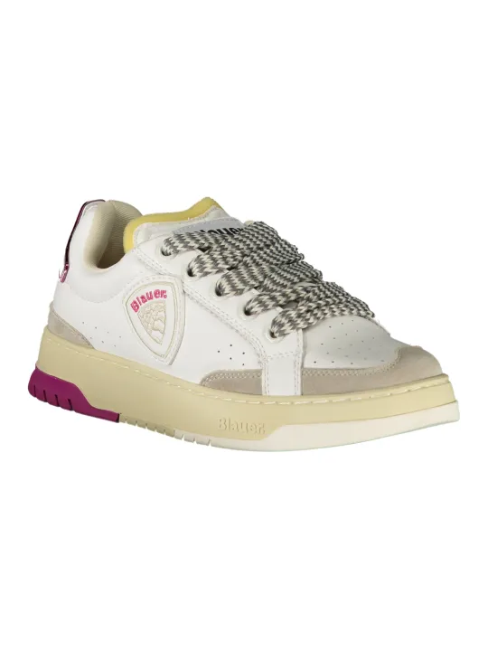"Blauer Sneakers im Sale | Graue/Fuchsia Sneakers mit Kontrastelementen und Logo online kaufen"|Planet-Deluxe