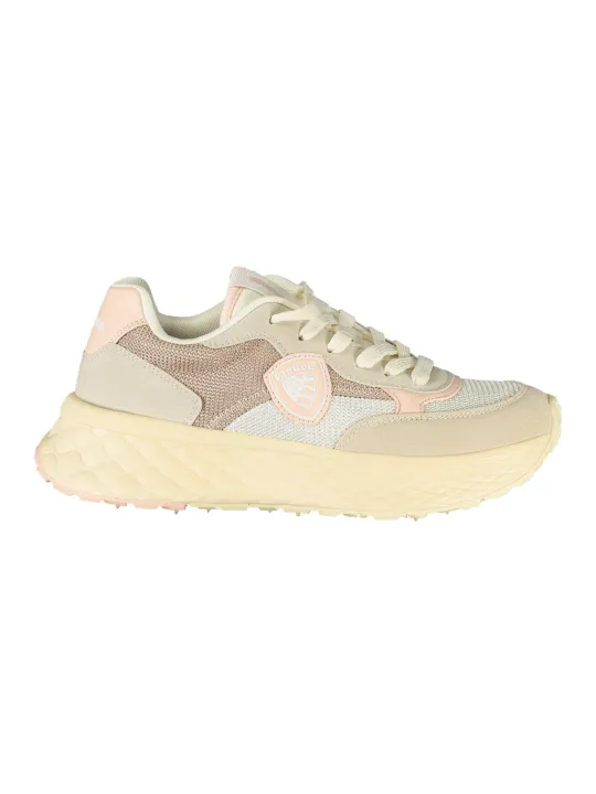 "Blauer Sneakers im Sale | Sneaker Blauer Kontrast Pink mit Wechselfußbett und Logo online kaufen"|Planet-Deluxe