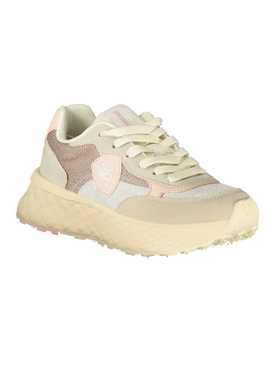 "Blauer Sneakers im Sale | Sneaker Blauer Kontrast Pink mit Wechselfußbett und Logo online kaufen"|Planet-Deluxe