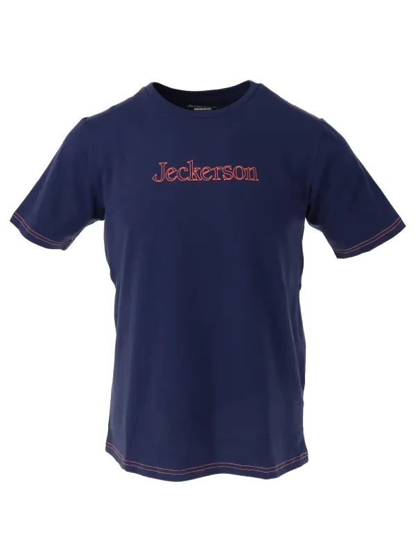 Navy Jeckerson T-Shirt mit roten Akzenten Navy Jeckerson T-Shirt mit roten Akzenten