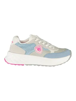 Blauer Sneaker Weiß/Fuchsia mit Einlegesohle & Logo