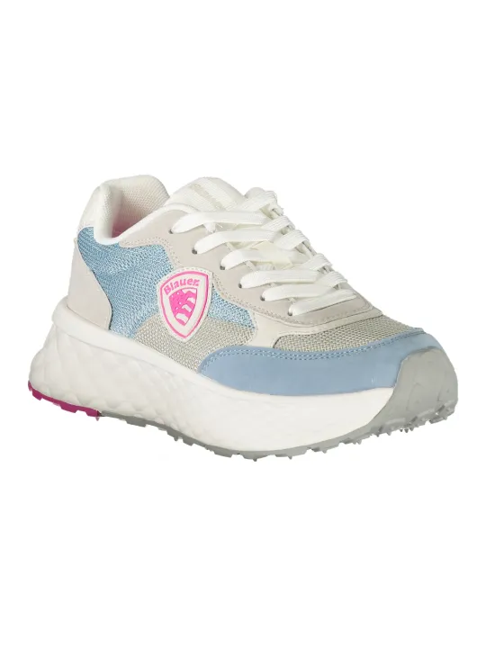 "Blauer Sneakers im Sale | Blauer Sneakers Weiß/Fuchsia mit Einlegesohle und Logo online kaufen"|Planet-Deluxe