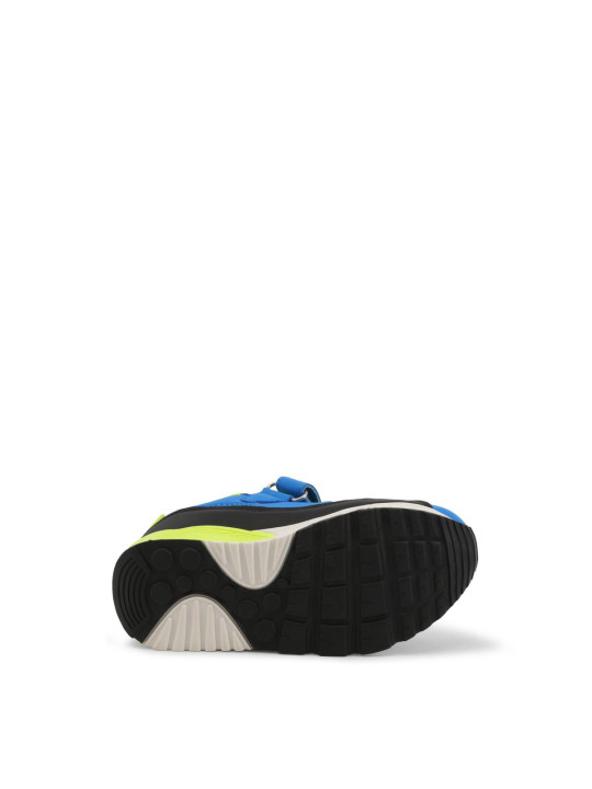Blau-gelbe Nike Sneaker Sohle Detail
