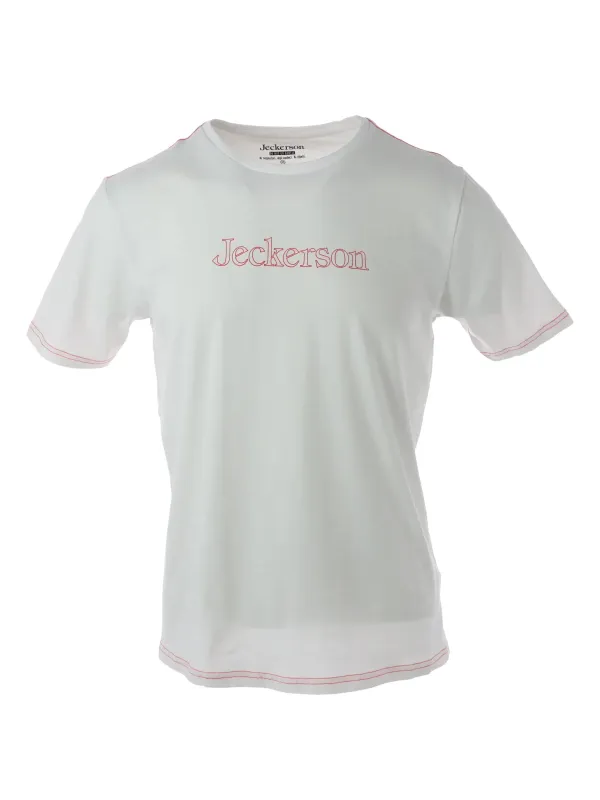 Weißes Jeckerson T-Shirt mit rotem Schriftzug
