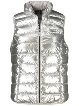 "Stylische Ärmellose Jacke mit Kontrastdetails & Taschen"