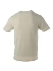 Beiges Kurzarm-T-Shirt aus Baumwolle