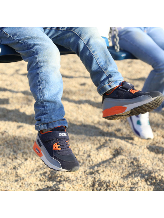 Navy orange Kinder Sneaker Schuhe