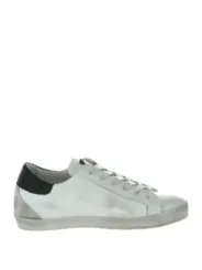 Graue Leder-Sneaker mit Wildlederdetails
