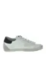 Graue Leder-Sneaker mit Wildlederdetails