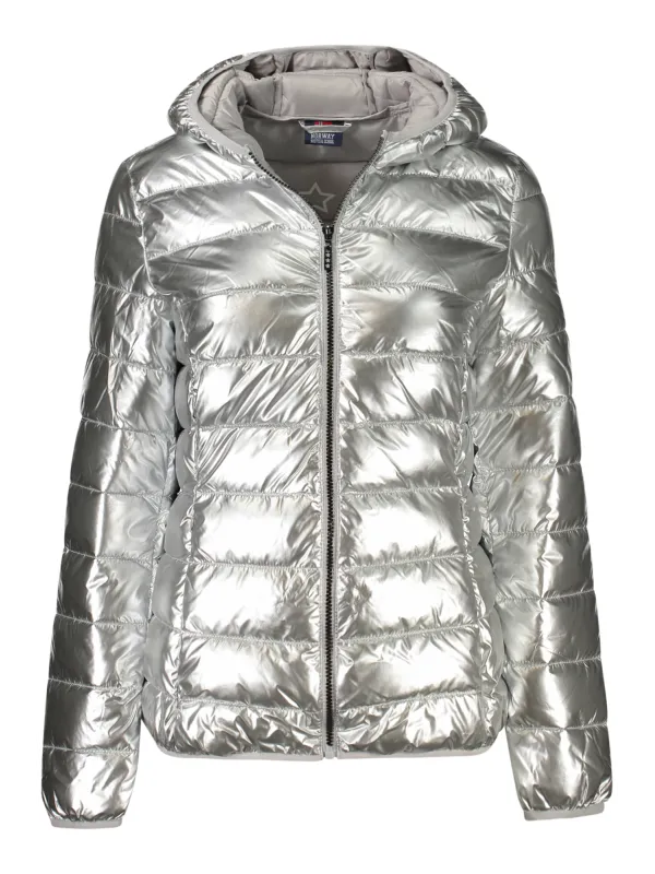 "NORWAY 1963 Jacken im Sale | NORWAY 1963 Graue Kapuzenjacke mit Logo und Taschen - Stilvolle Langarmjacke mit 4 praktischen Taschen und Reißverschluss online kaufen"|Planet-Deluxe