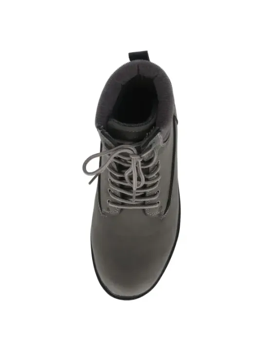 Dunkler grauer Leder-Stiefel Carrera